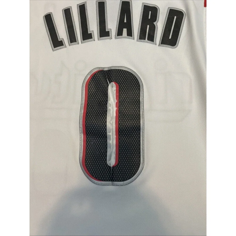 Rip City White Damian Lillard Basketball Portland Blazers Jersey Size S Adidas